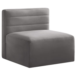 Meridian Quincy Grey Velvet Modular Armless Chair