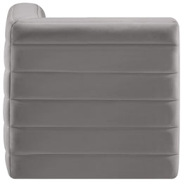 Meridian Quincy Grey Velvet Modular Corner Chair