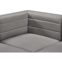 Meridian Quincy Grey Velvet Modular Corner Chair