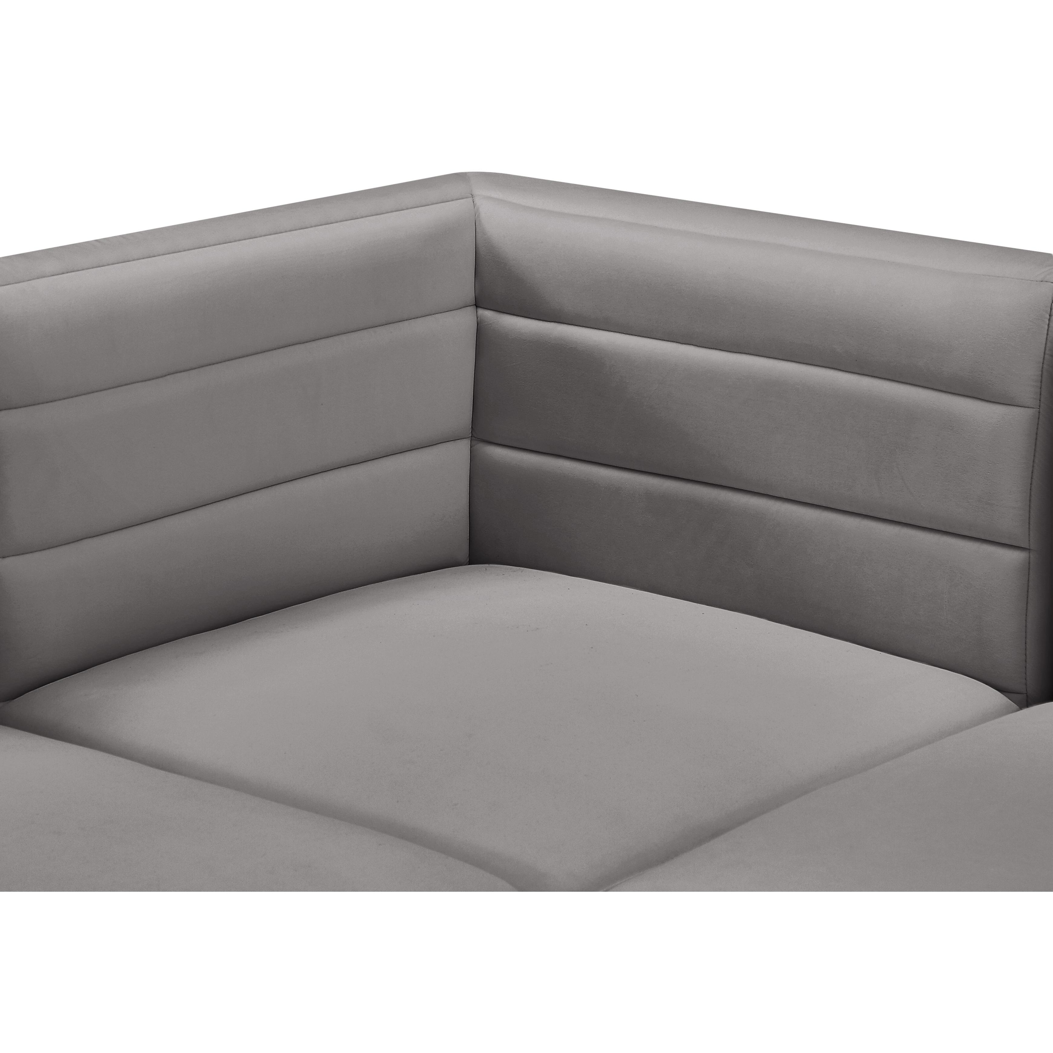 Meridian Quincy Grey Velvet Modular Corner Chair