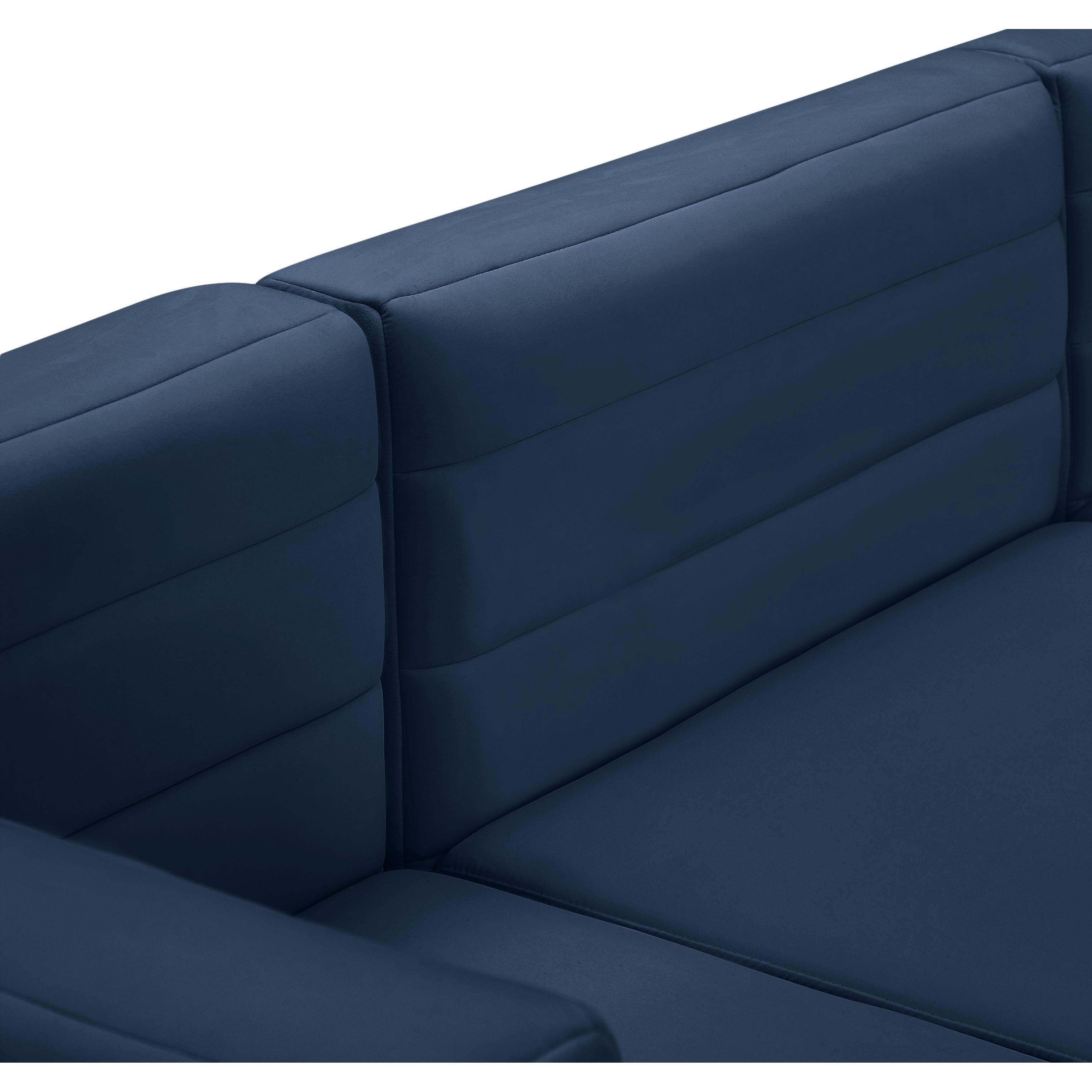 Meridian Quincy Navy Velvet Modular Armless Chair