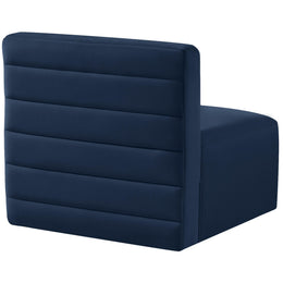 Meridian Quincy Navy Velvet Modular Armless Chair