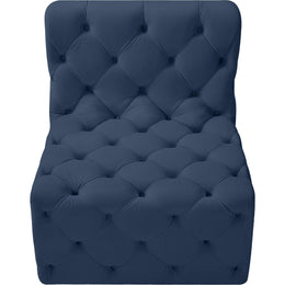 Meridian Tuft Navy Velvet Armless Chair
