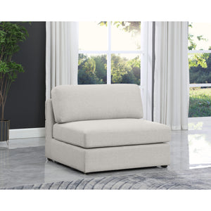 Meridian Beckham Beige Durable Linen Textured Fabric Armless