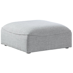 Meridian Miramar Grey Durable Linen Textured Ottoman