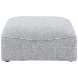 Meridian Miramar Grey Durable Linen Textured Ottoman