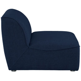 Meridian Miramar Navy Durable Linen Textured Armless