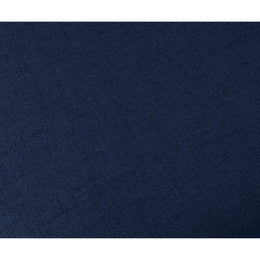 Meridian Miramar Navy Durable Linen Textured Ottoman