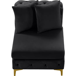 Meridian Tremblay Black Velvet Armless Chair