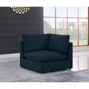 Meridian Mackenzie Navy Durable Linen Textured Corner Chair