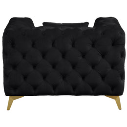 Meridian Kingdom Black Velvet Chair