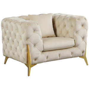 Meridian Kingdom Cream Velvet Chair