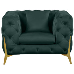Meridian Kingdom Green Velvet Chair