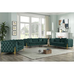 Meridian Kingdom Green Velvet Chair