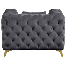 Meridian Kingdom Grey Velvet Chair