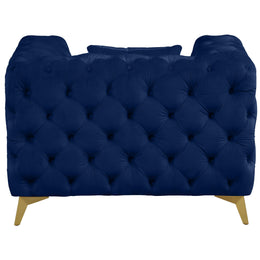 Meridian Kingdom Navy Velvet Chair