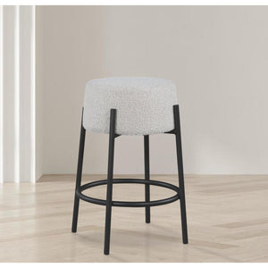 Meridian Avalon Cream Boucle Fabric Counter Stool