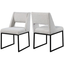Meridian Jayce Cream Boucle Fabric Dining Chair