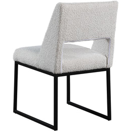 Meridian Jayce Cream Boucle Fabric Dining Chair