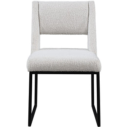 Meridian Jayce Cream Boucle Fabric Dining Chair