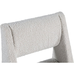 Meridian Jayce Cream Boucle Fabric Dining Chair