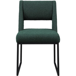 Meridian Jayce Green Boucle Fabric Dining Chair