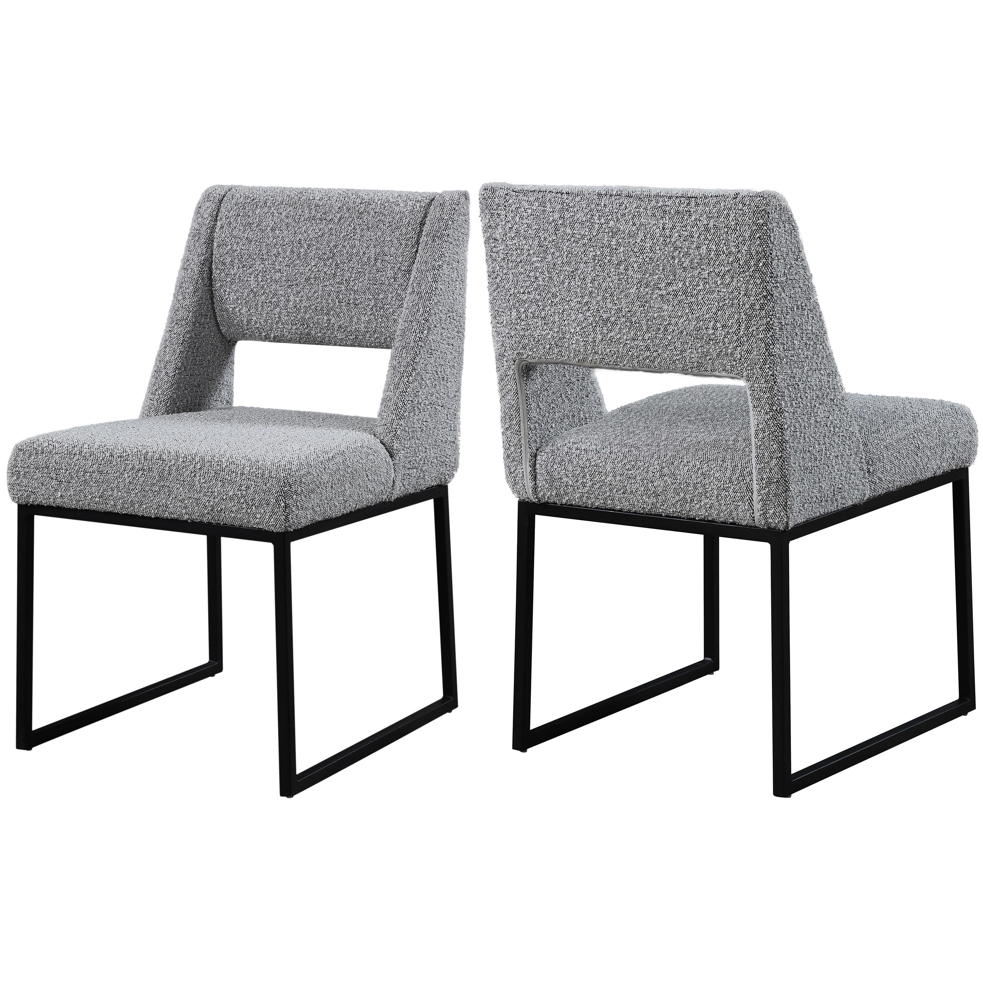 Meridian Jayce Grey Boucle Fabric Dining Chair
