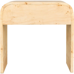 Meridian Cresthill Natural Burl Wood Night Stand