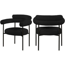 Meridian Blake Black Boucle Fabric Dining Chair