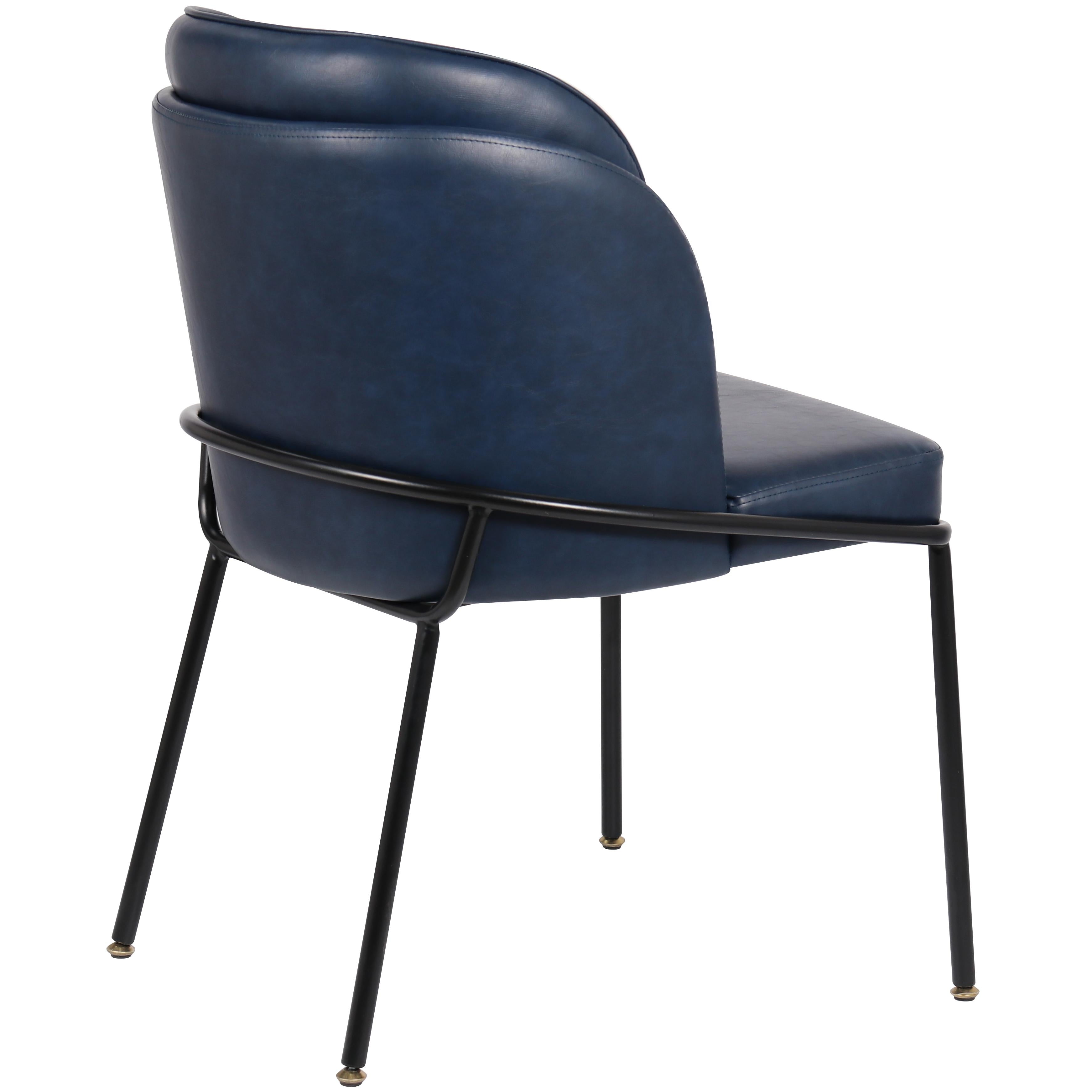 Meridian Jagger Navy Vegan Leather Dining Chair