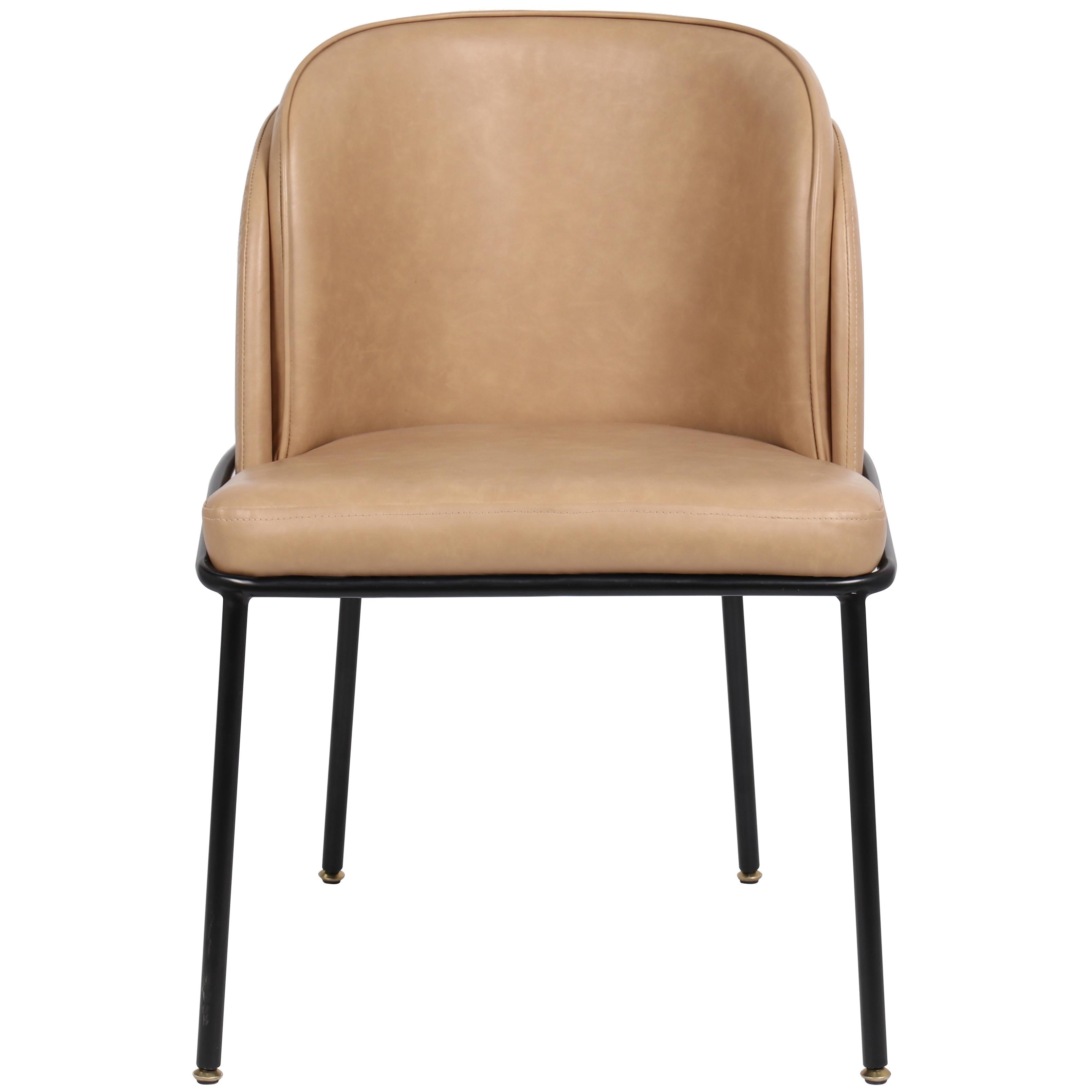 Meridian Jagger Tan Vegan Leather Dining Chair