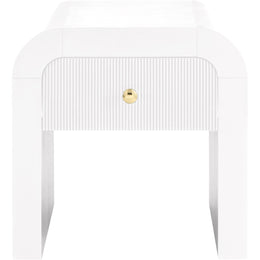 Meridian Artisto White End Table