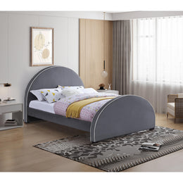 Meridian Brody Grey Velvet King Bed