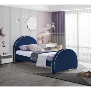 Meridian Brody Navy Velvet Twin Bed