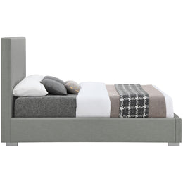 Meridian Crosby Grey Linen Textured Fabric King Bed