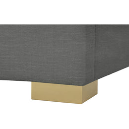 Meridian Crosby Grey Linen Textured Fabric Queen Bed
