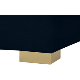 Meridian Crosby Navy Linen Textured Fabric King Bed