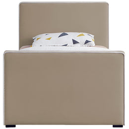 Meridian Dillard Beige Velvet Twin Bed