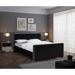 Meridian Dillard Black Velvet Full Bed