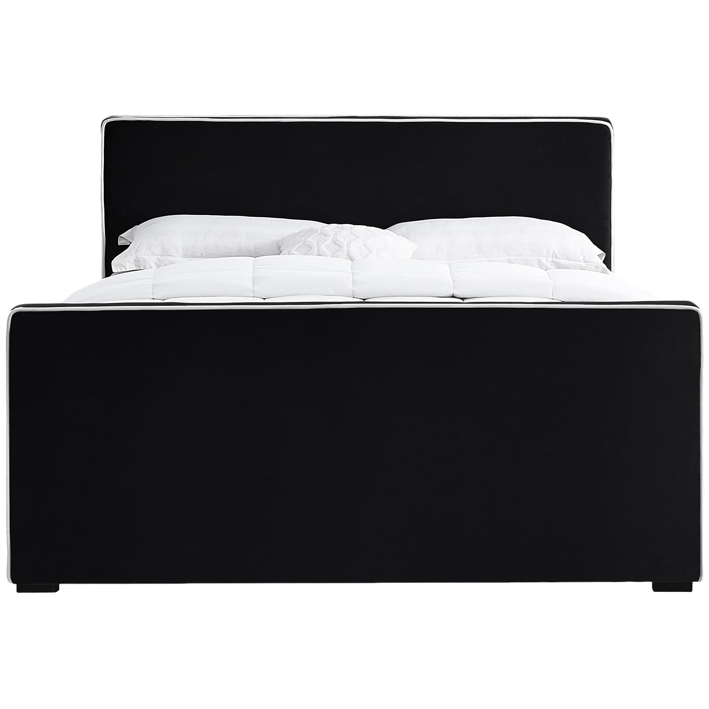 Meridian Dillard Black Velvet Full Bed