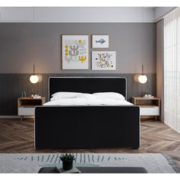 Meridian Dillard Black Velvet King Bed
