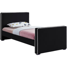 Meridian Dillard Black Velvet Twin Bed