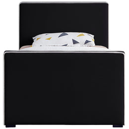 Meridian Dillard Black Velvet Twin Bed