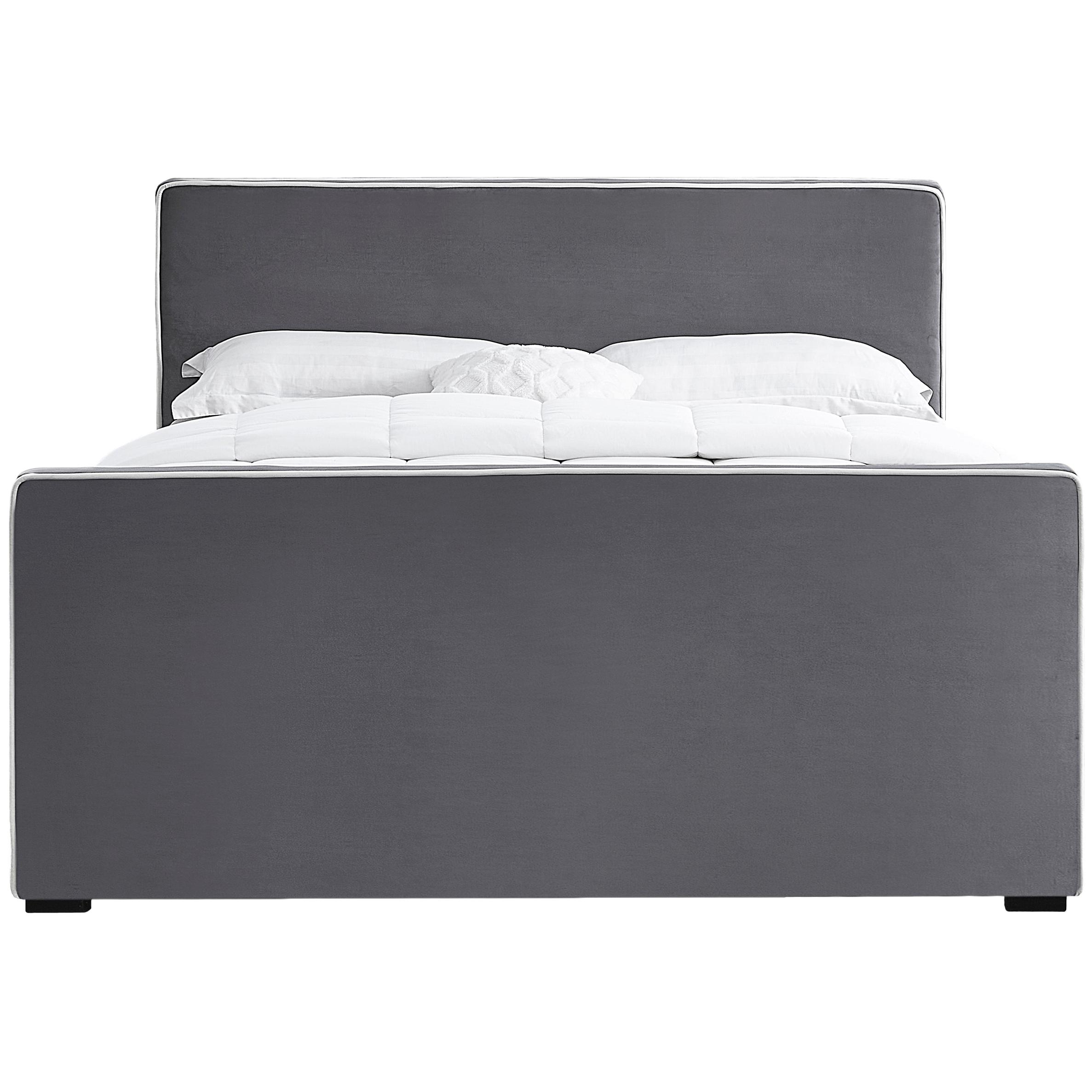 Meridian Dillard Grey Velvet Full Bed