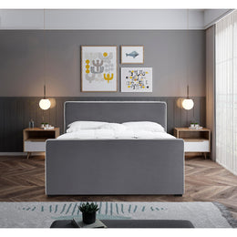 Meridian Dillard Grey Velvet King Bed