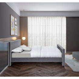 Meridian Dillard Grey Velvet King Bed