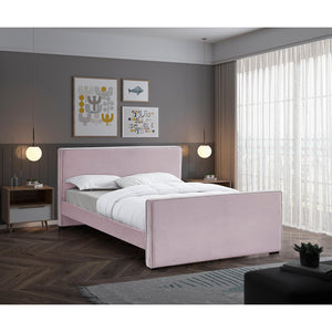 Meridian Dillard Pink Velvet Full Bed