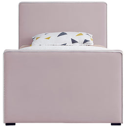 Meridian Dillard Pink Velvet Twin Bed