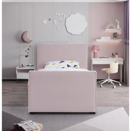 Meridian Dillard Pink Velvet Twin Bed