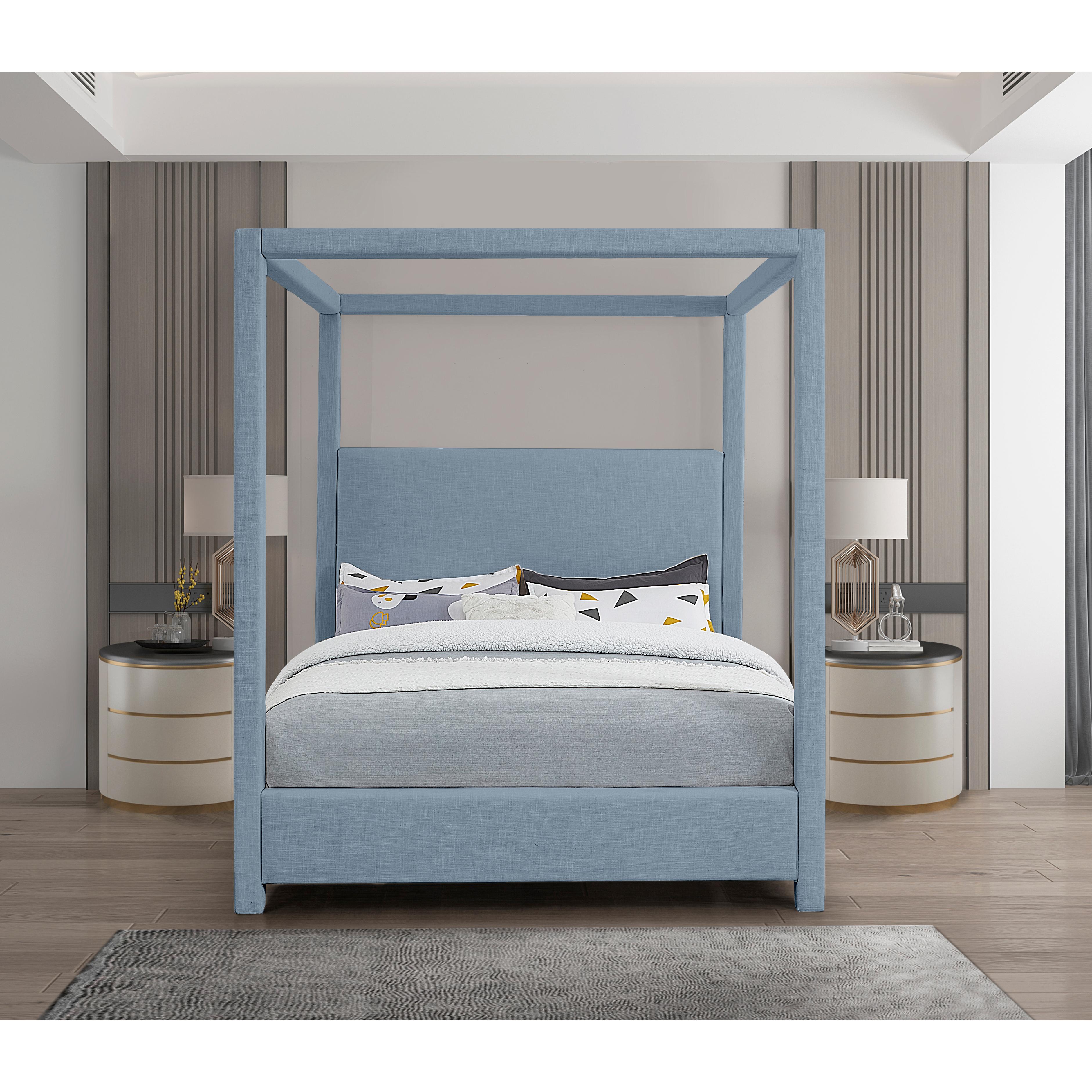 Meridian Emerson Sky Blue King Bed (3 Boxes)